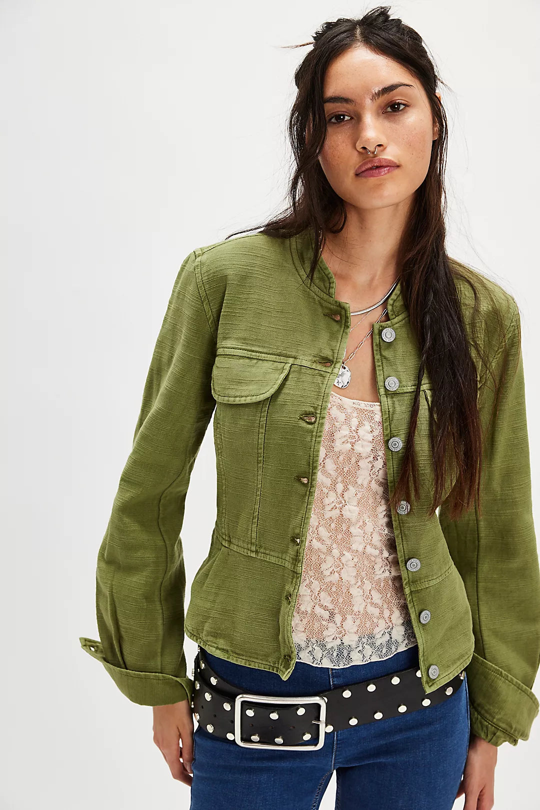 FREE PEOPLE JOCELYN COTTON in CALLISTA GREEN