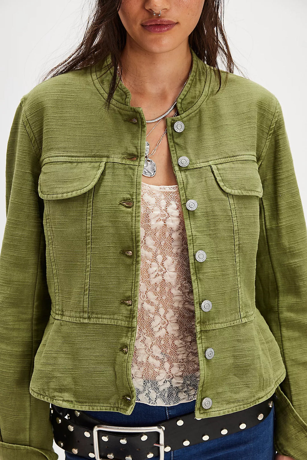FREE PEOPLE JOCELYN COTTON in CALLISTA GREEN