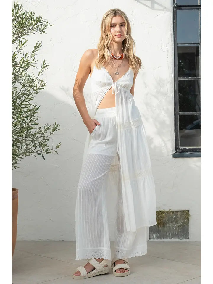 OFF WHITE LACE CUFF PANT