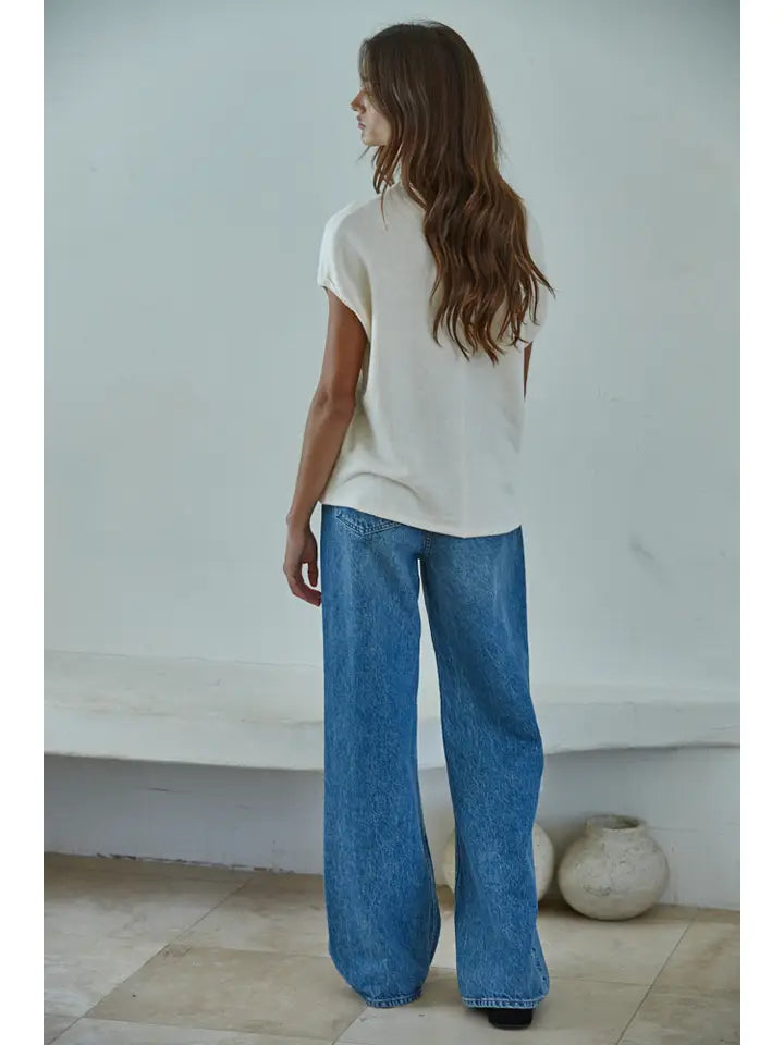 KNIT COTTON MODAL SPANDEX TEXTURED PRINT TOP