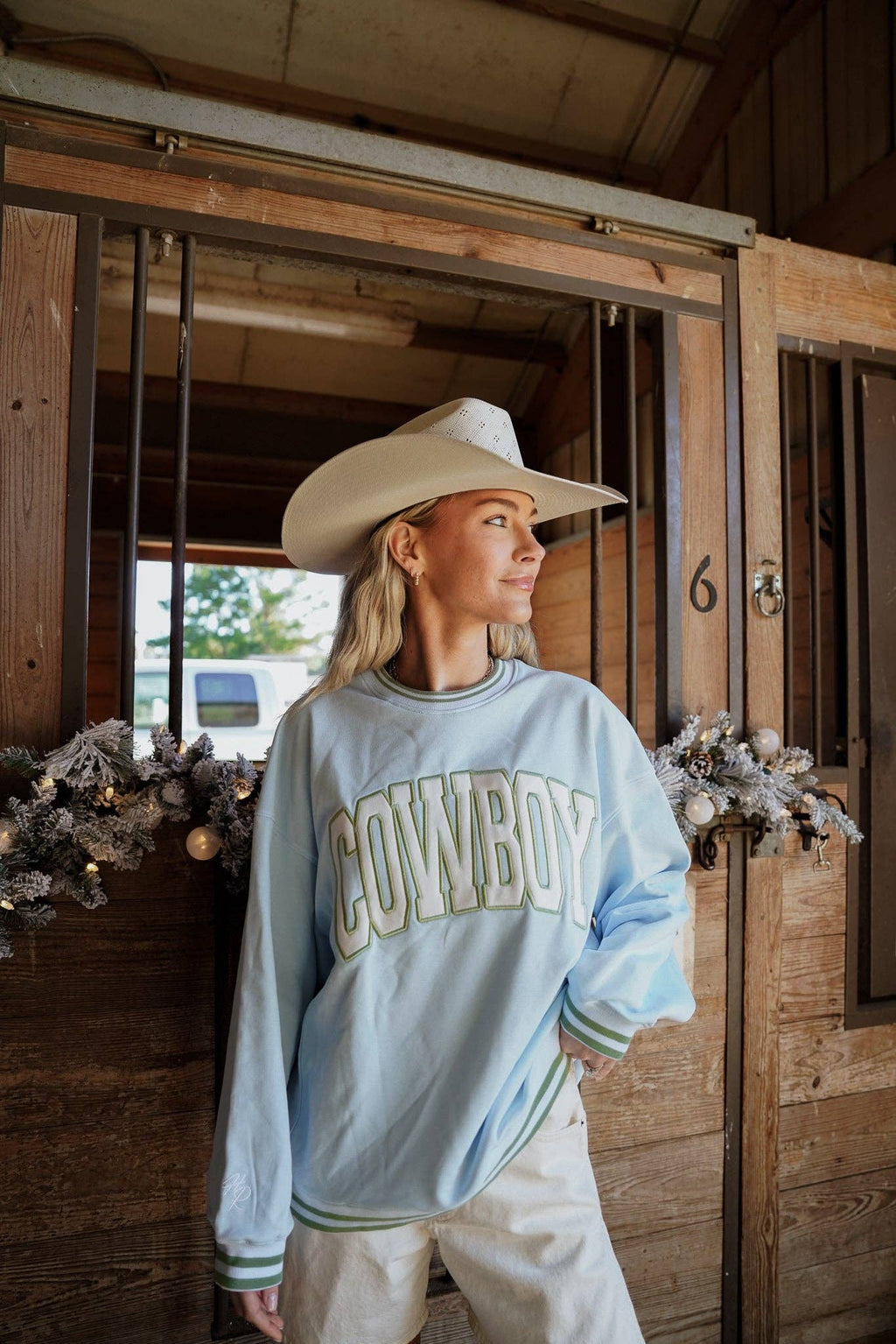Cowboy - Blue Vintage Crewneck Sweatshirt