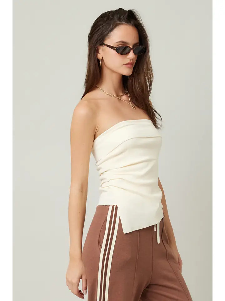 Strapless Ruched Side Top
