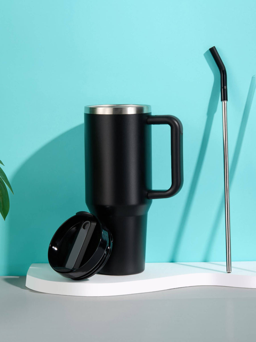 Kook Stainless Steel Tumbler, with Straw and Handle, 40 oz