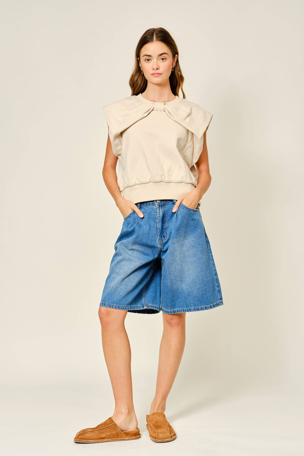 CASUAL RIBBON DETAIL SWEATSHIRT
