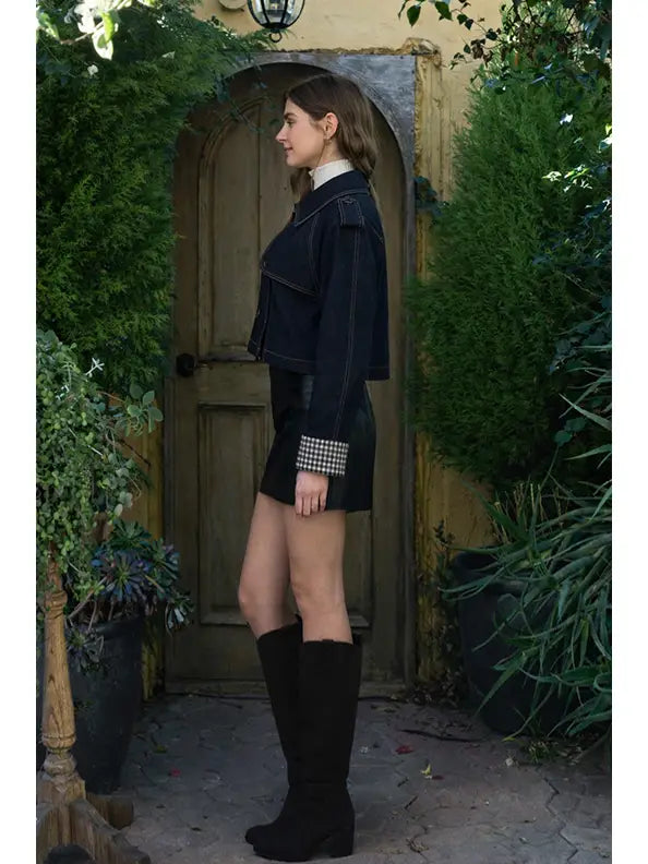 Denim Double Breasted Trench Jacket