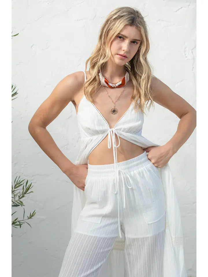 OFF WHITE LACE CUFF PANT