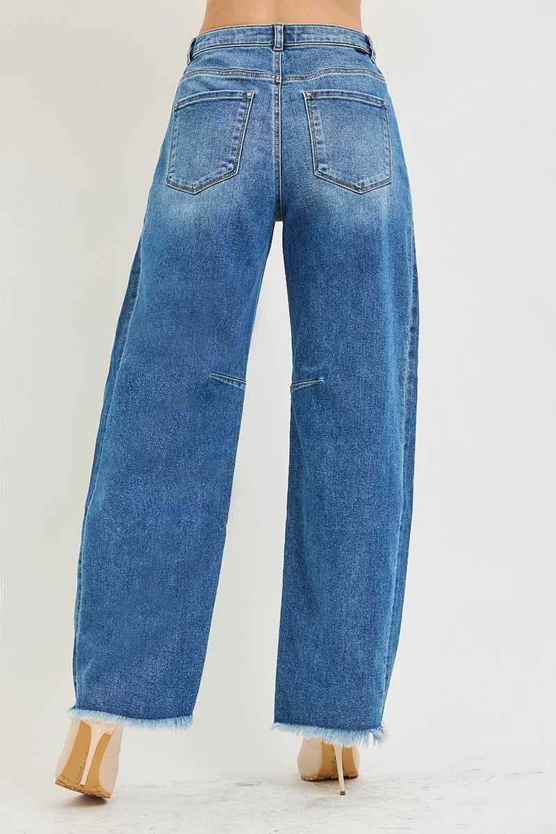 Slouchy Barrel Double Waistband Jeans
