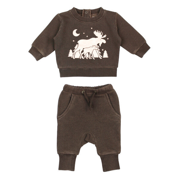 Organic Cozy Graphic Sweatshirt & Jogger Set Cozy Collection