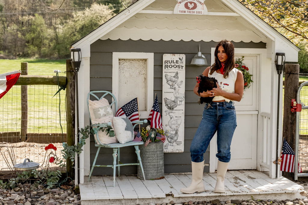 Embroidered USA Icons Comfort Colors Tank Top | 4th of July Americana