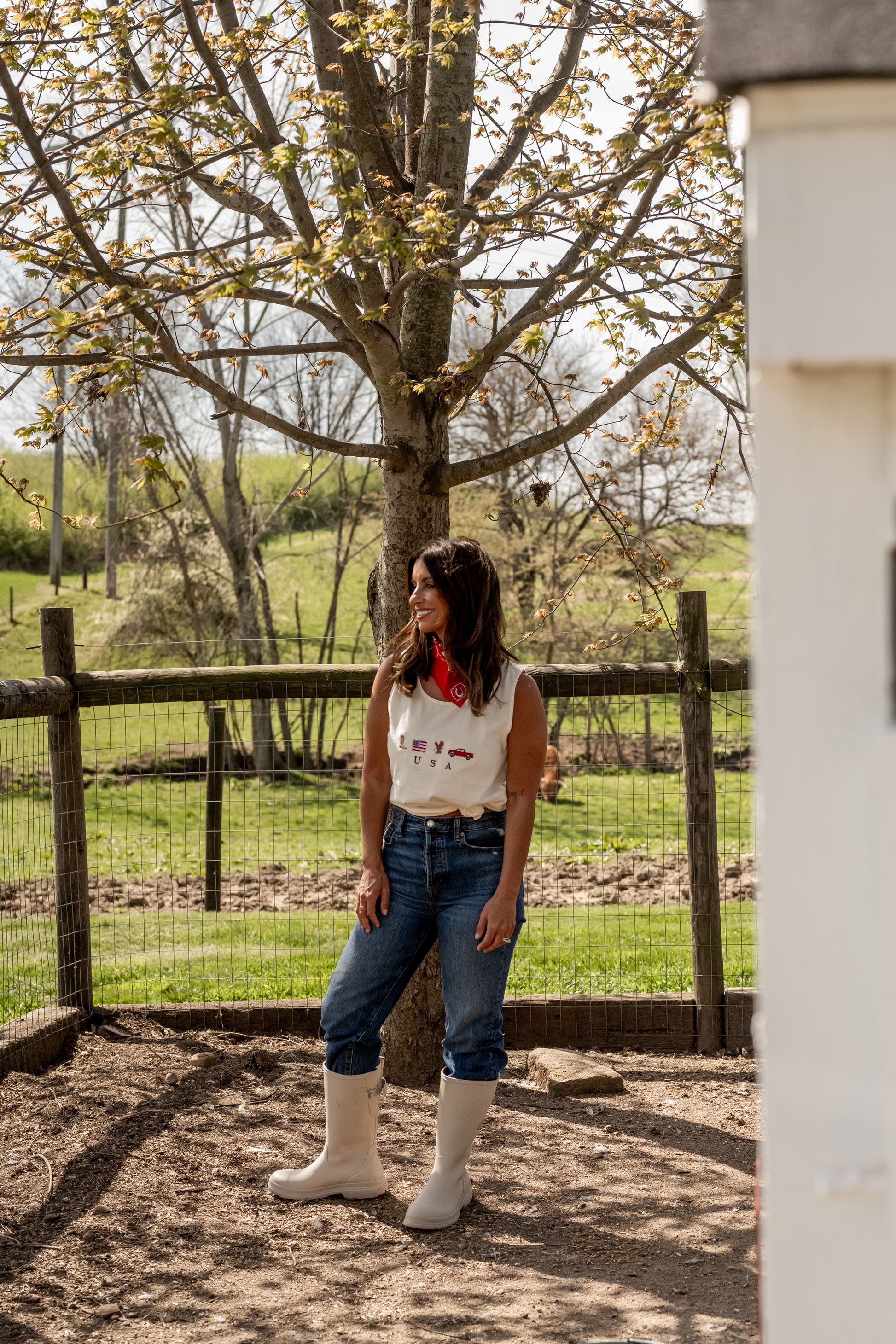 Embroidered USA Icons Comfort Colors Tank Top | 4th of July Americana