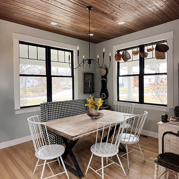 Black Metal 6 Light Candelabra Chandelier