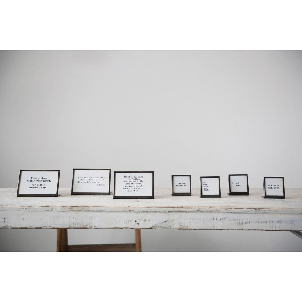 Gunmetal Framed Easel with Inspirational Quote