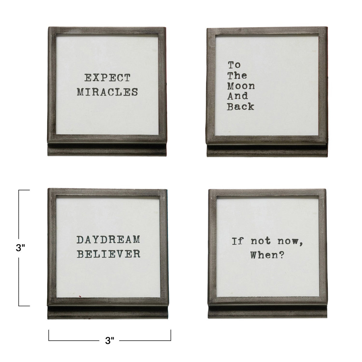 Gunmetal Framed Easel with Inspirational Quote