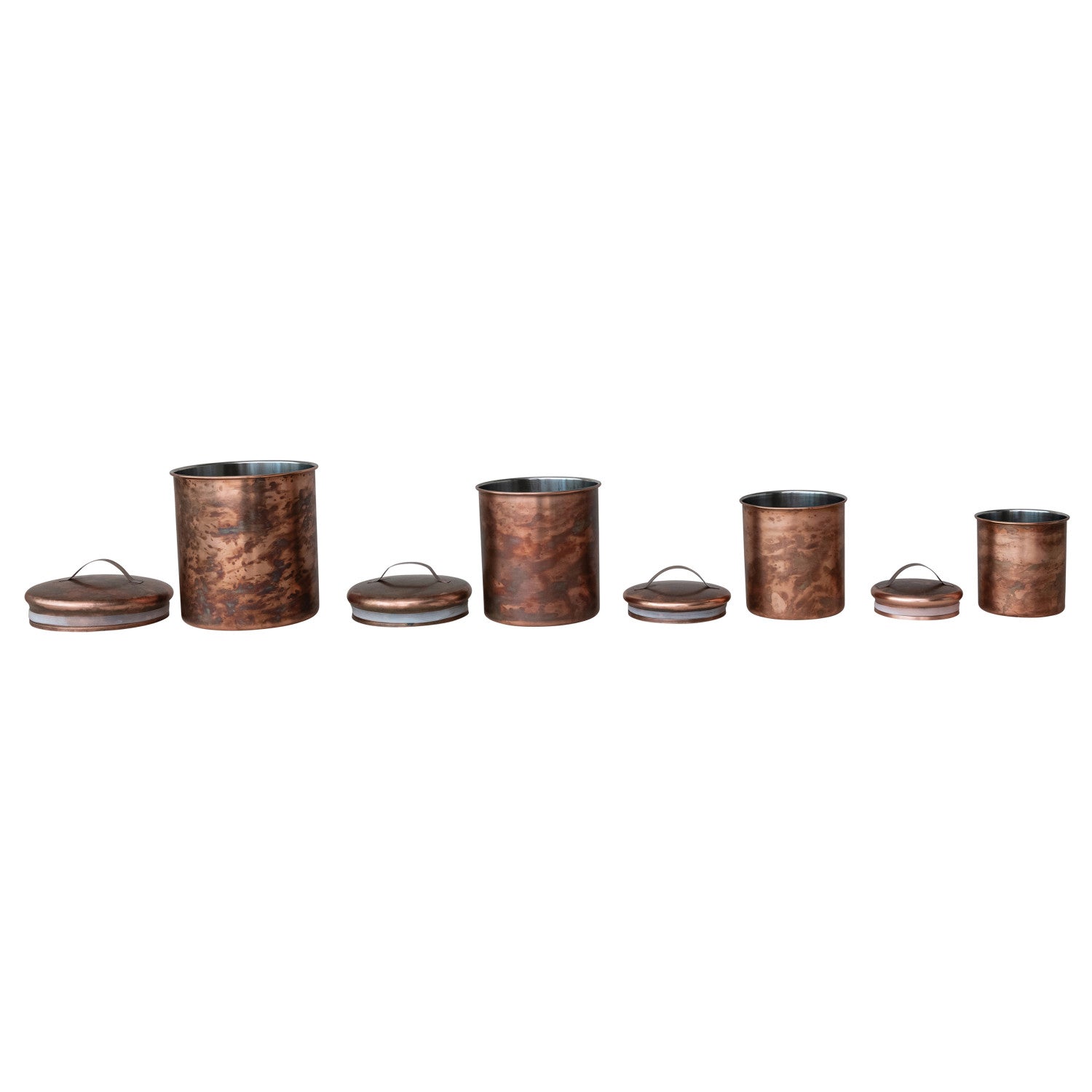 Oxidized Copper Finish Stainless Steel Canisters | 4 Sizes