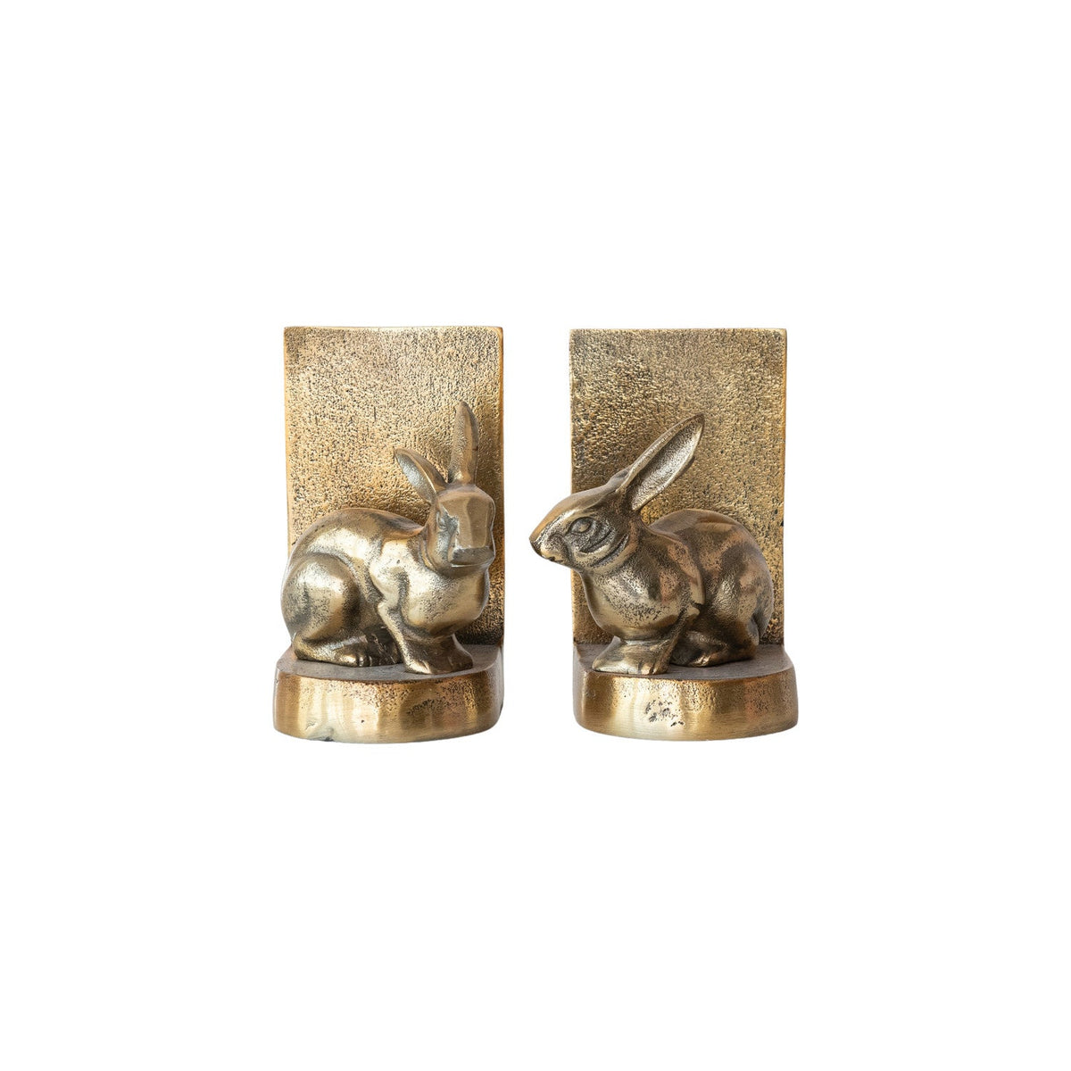 Antique Gold Aluminum Rabbit Bookends