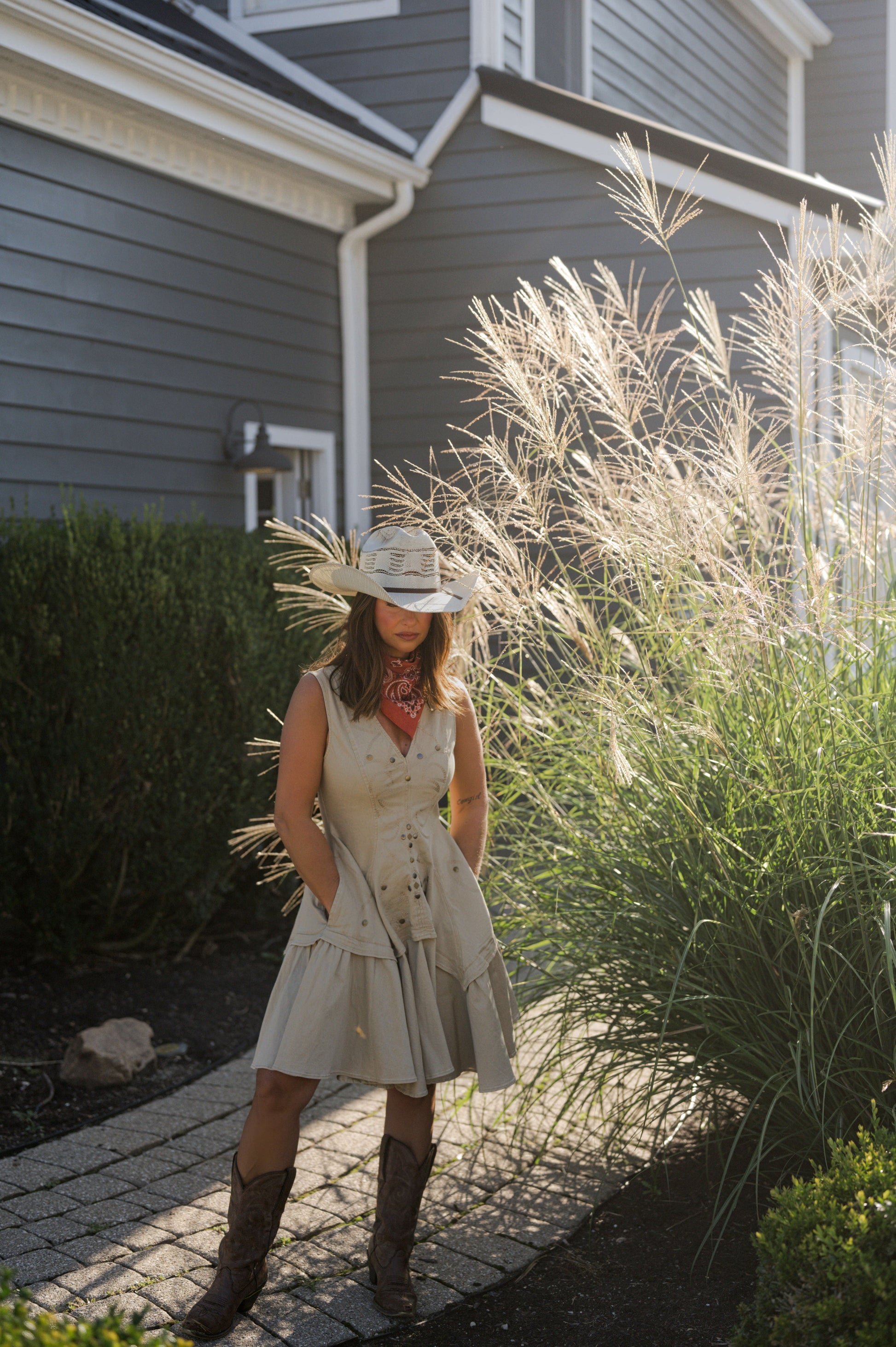 Western Stitch Sleeveless Flare Denim Dress - Cedar & Thread