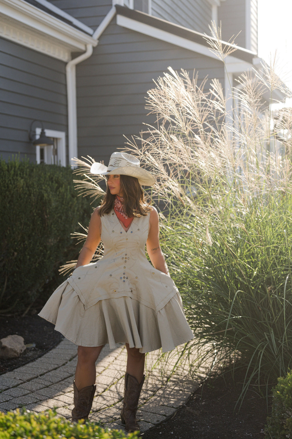 Western Stitch Sleeveless Flare Denim Dress - Cedar & Thread