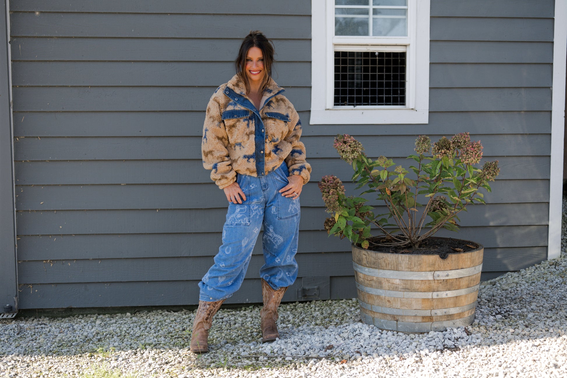 Clayton Horse Print Fleece Jacket
