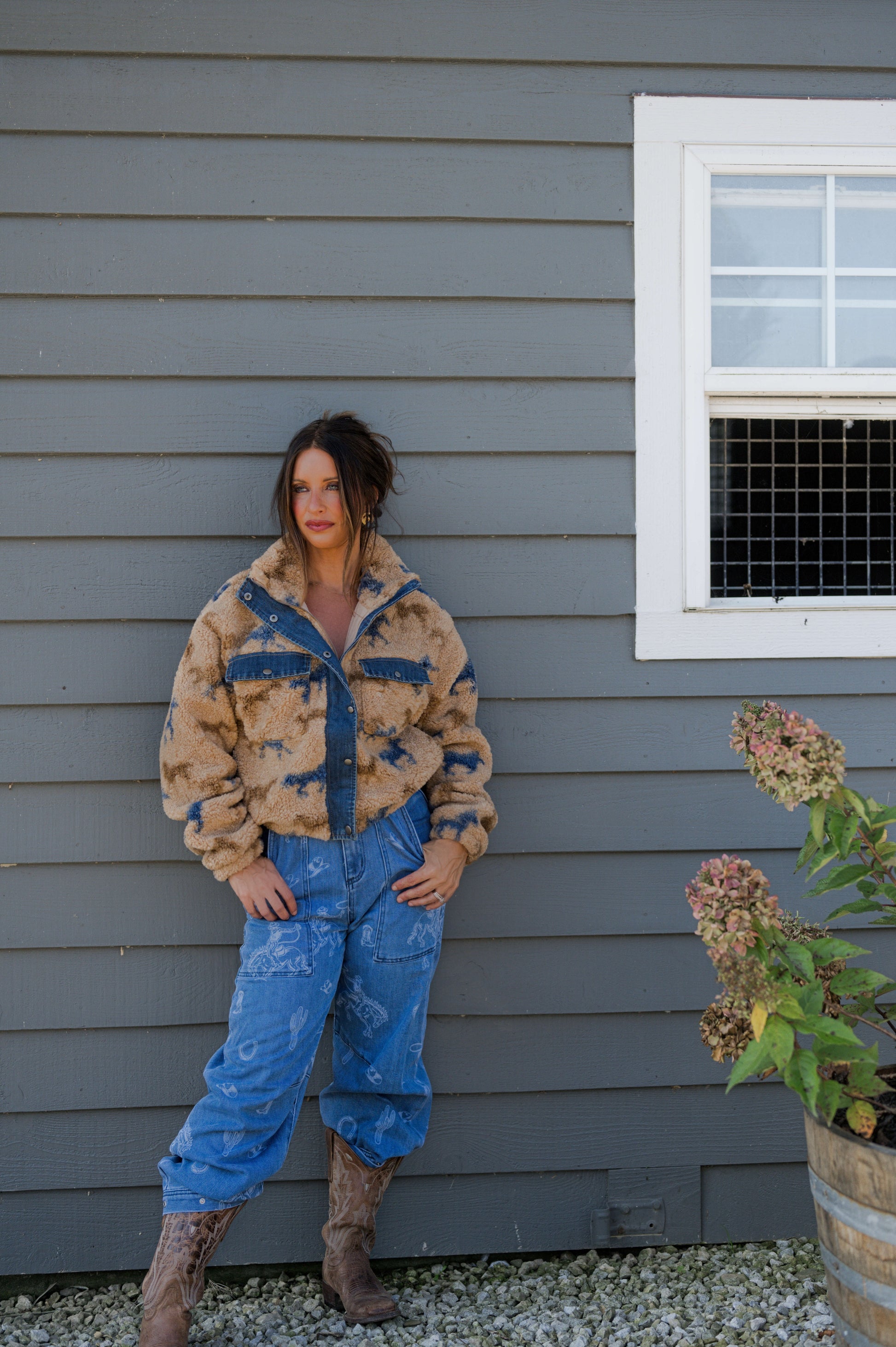 Clayton Horse Print Fleece Jacket
