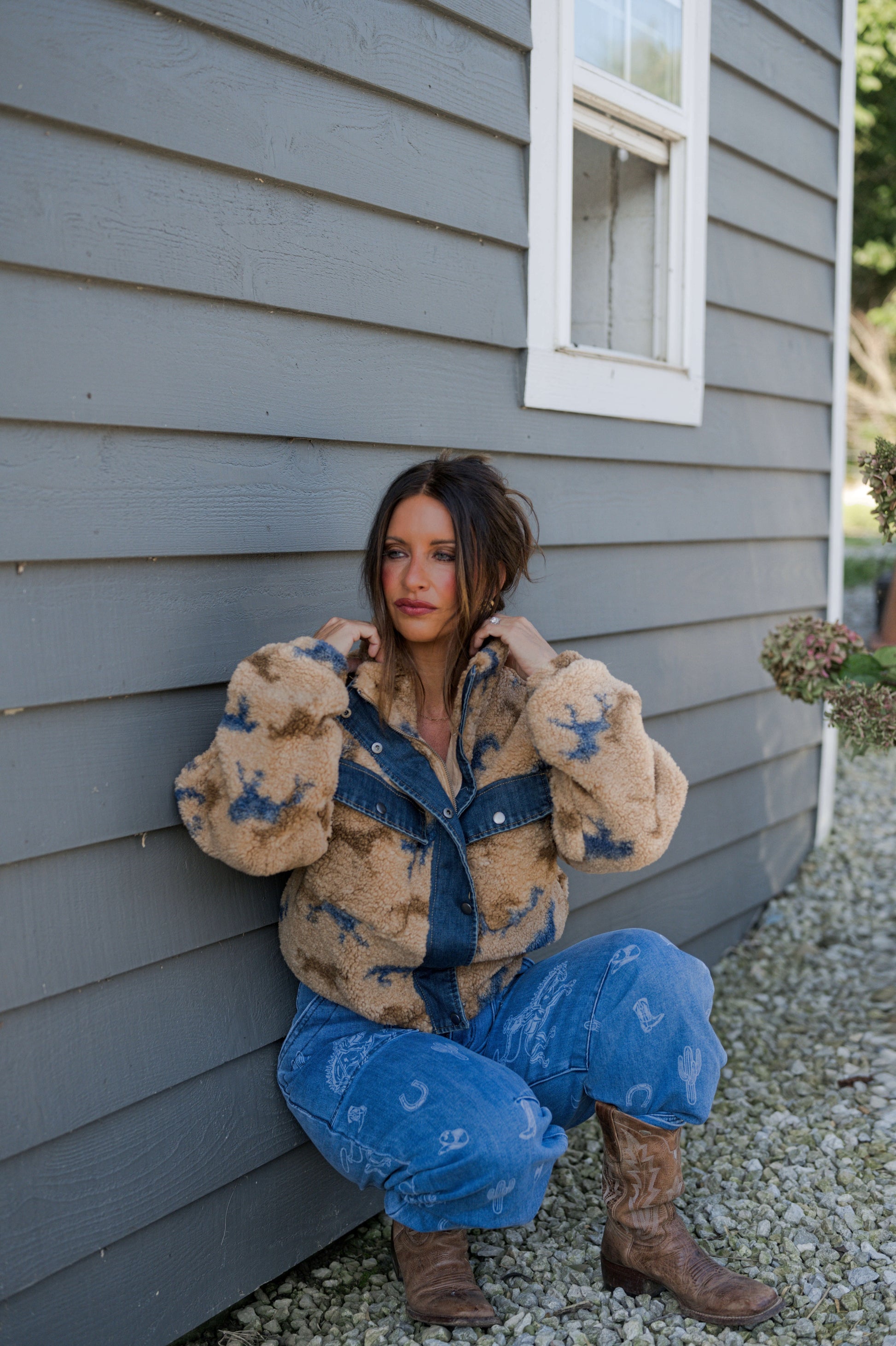 Clayton Horse Print Fleece Jacket