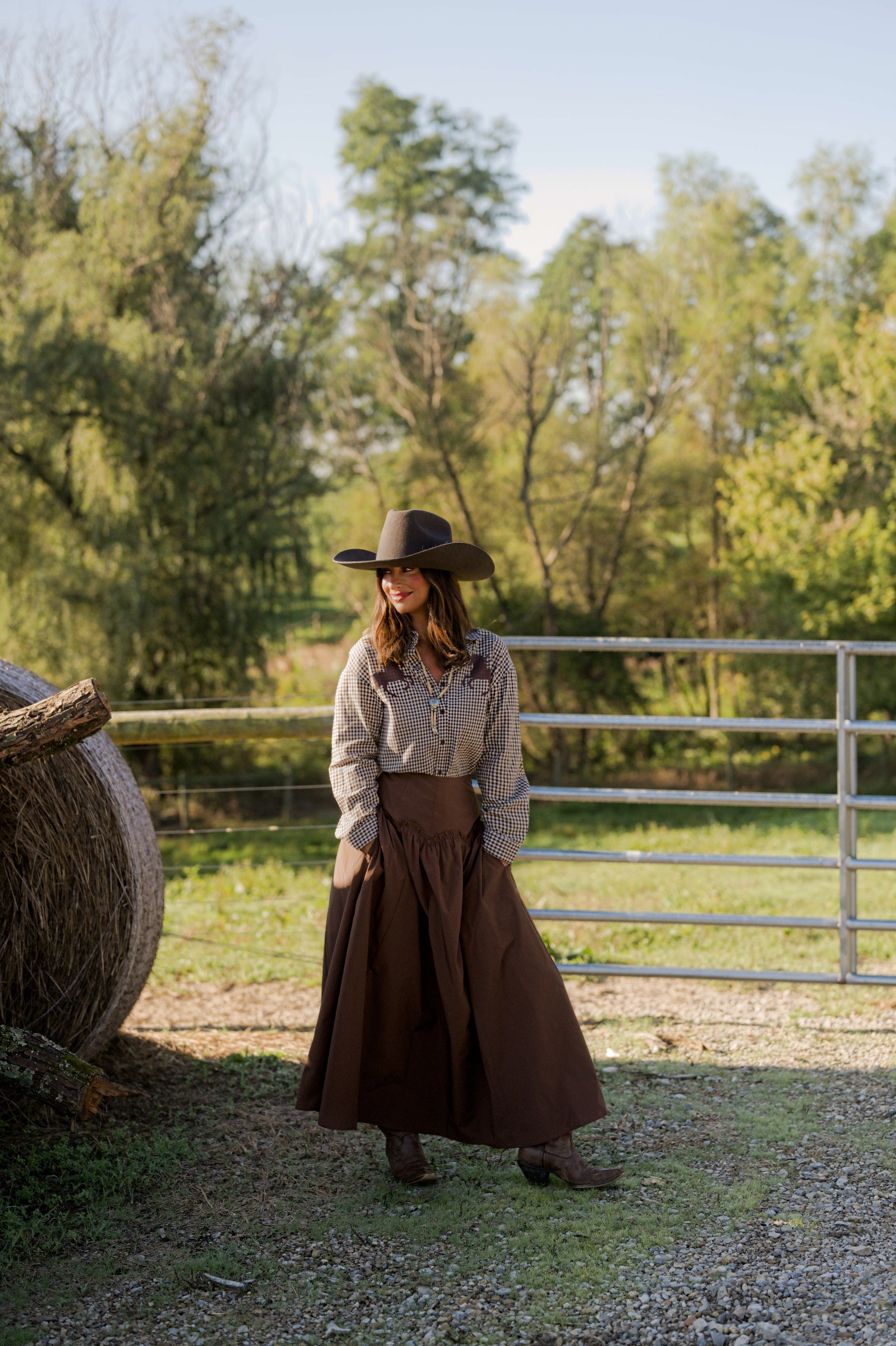 Western Horse Gingham Shirt