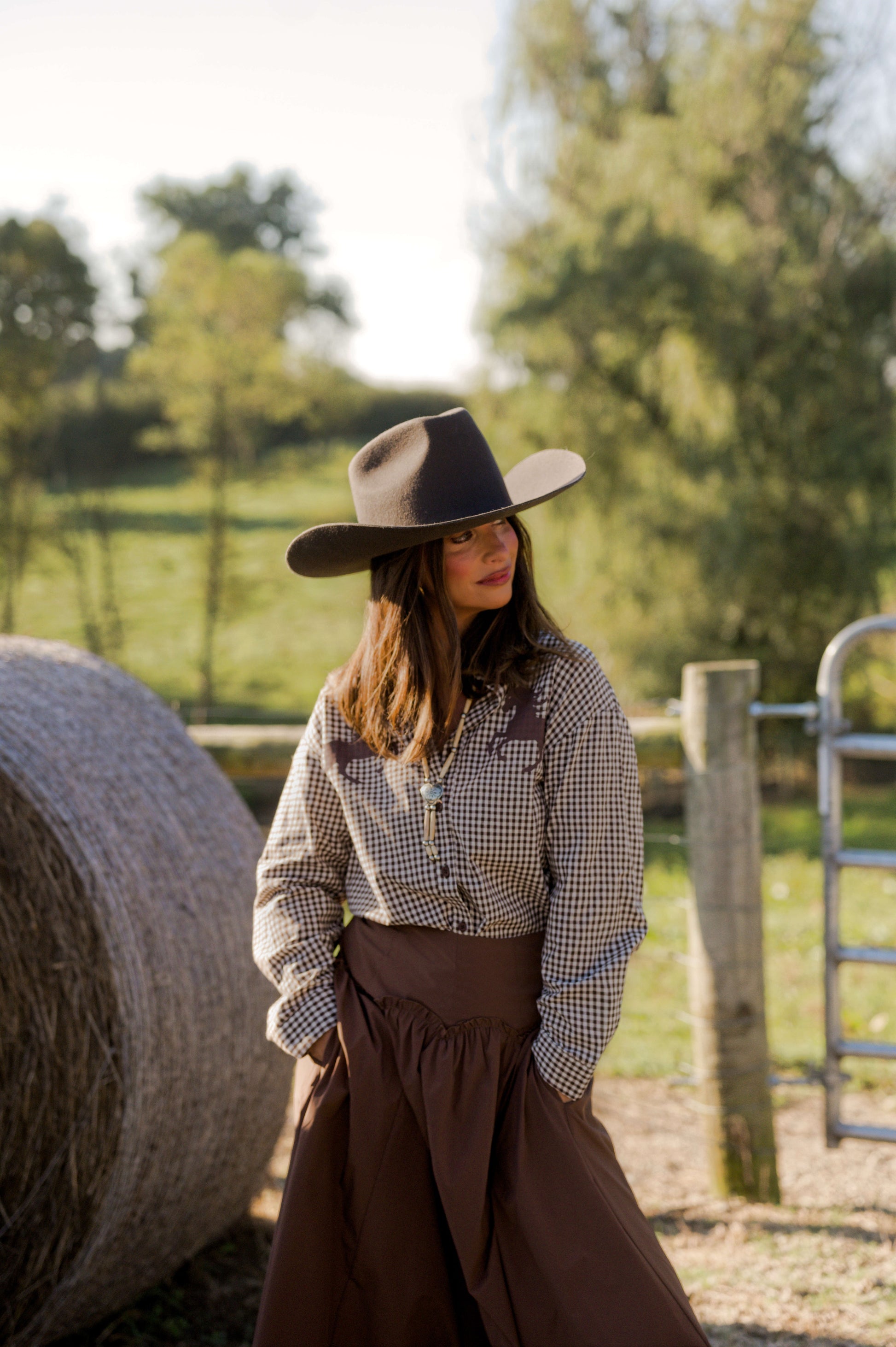 Western Horse Gingham Shirt