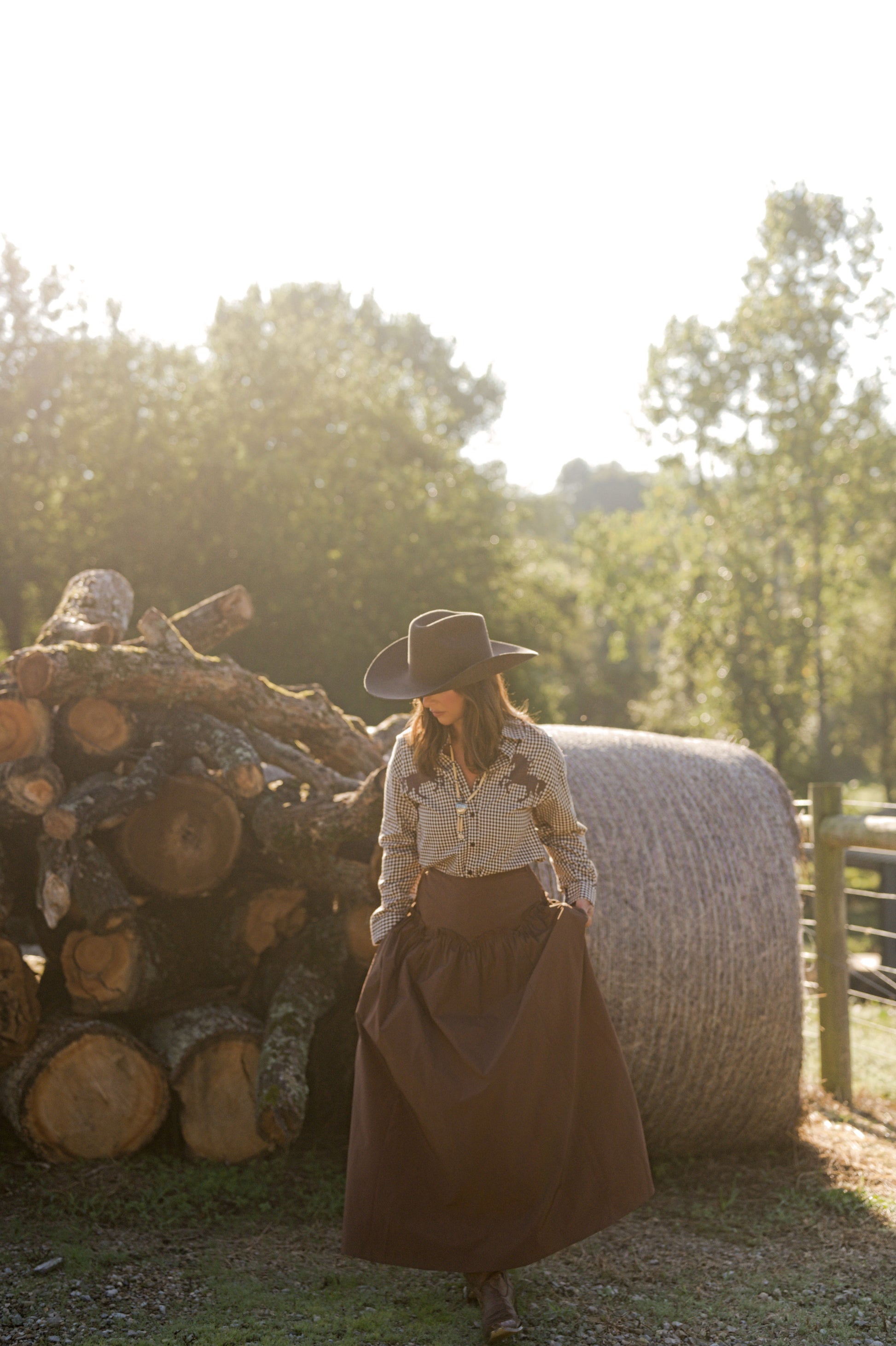 Western Horse Gingham Shirt