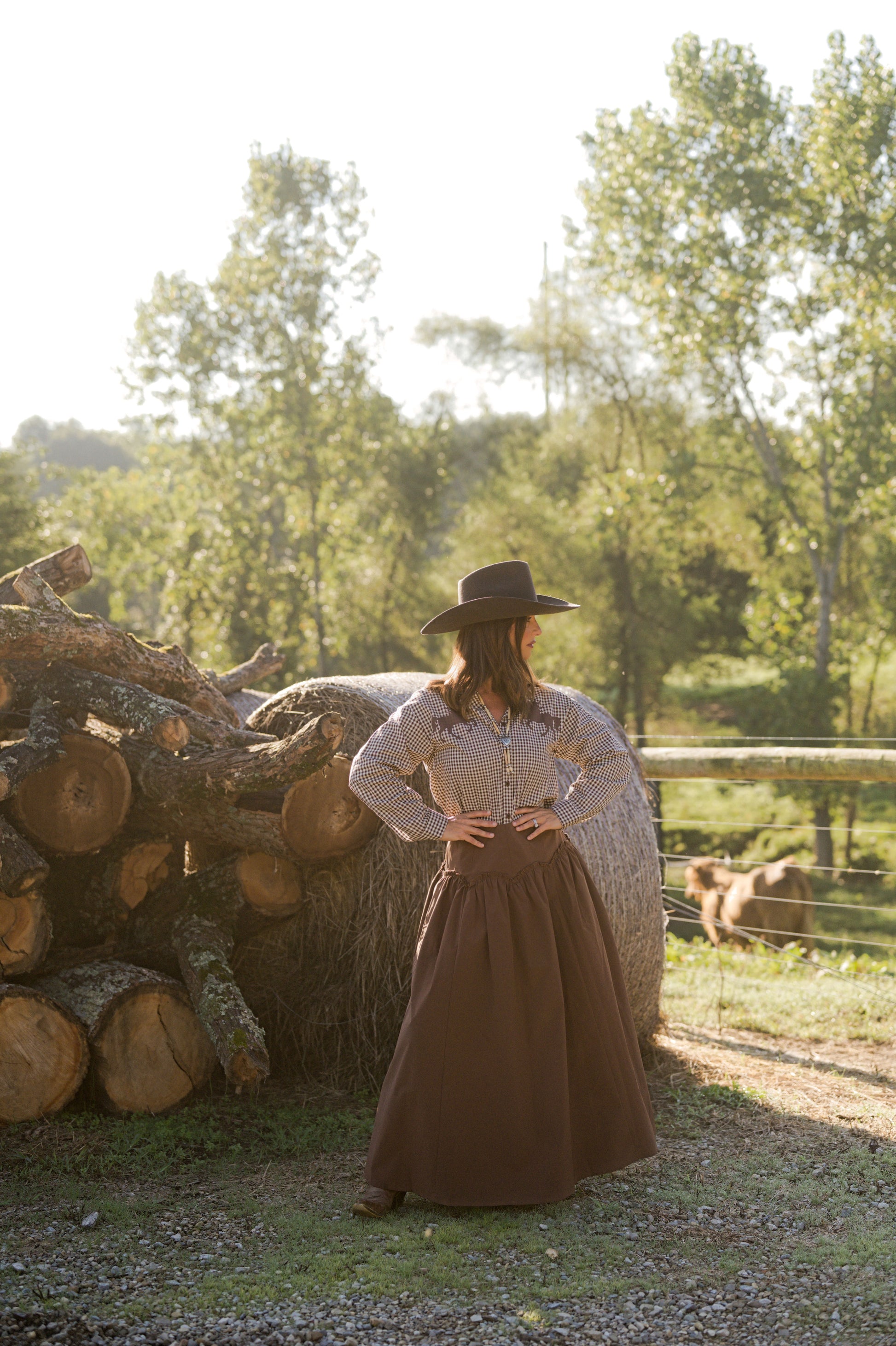 Western Horse Gingham Shirt