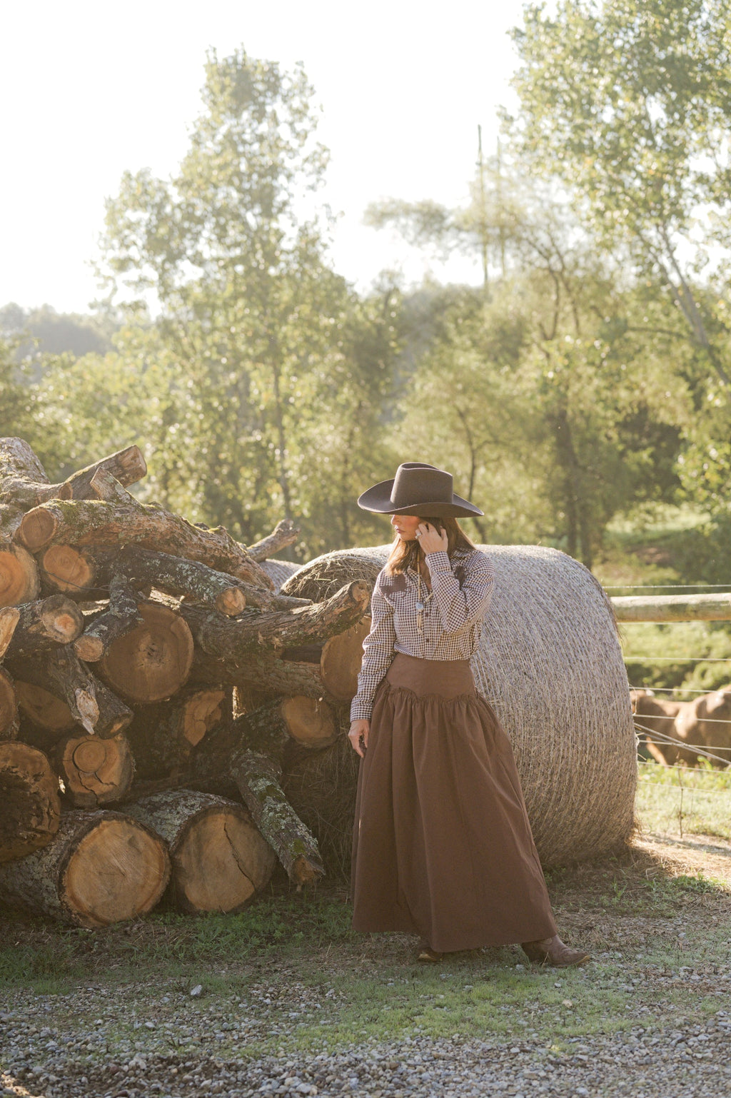 Western Horse Gingham Shirt