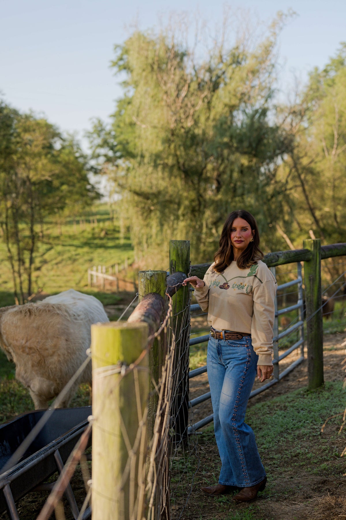Western Embroidered Terry Pullover