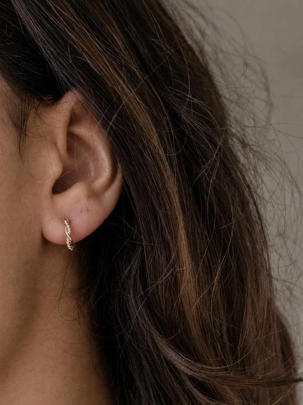 Faye Braided Petite Hoops