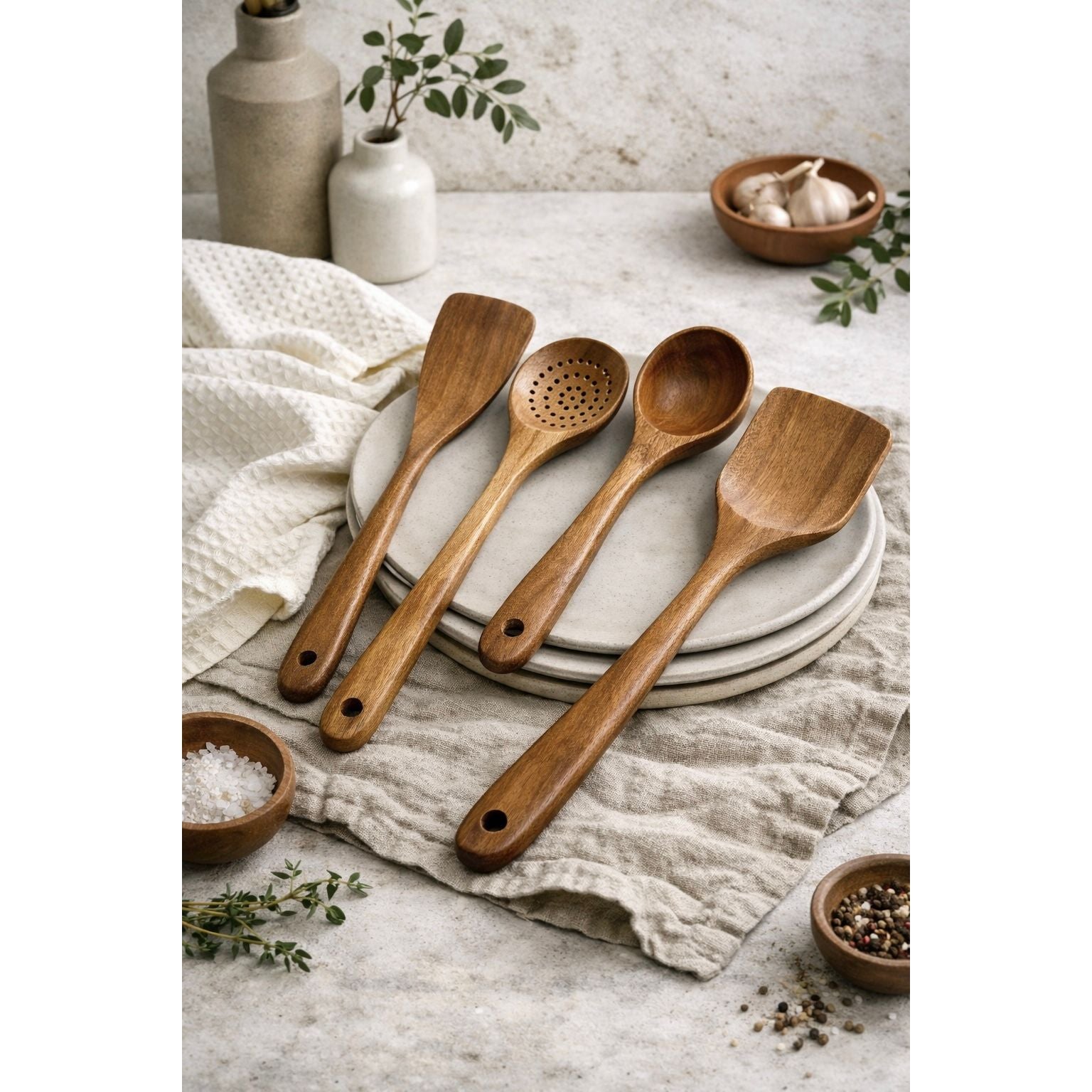Nosara Teak Wooden Utensil Set - 4 Piece