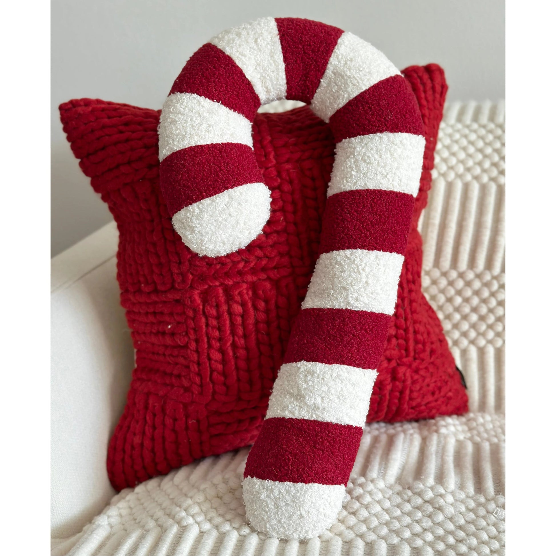 Candy Cane Shaped Pillow
