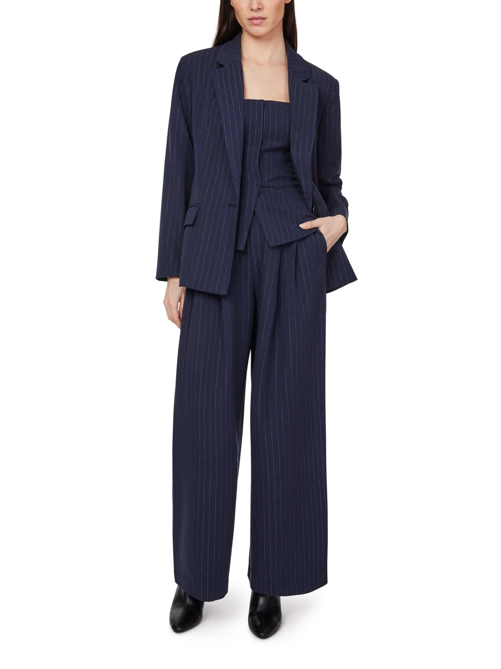 PINSTRIPE TROUSER IN DARK SAPPHIRE