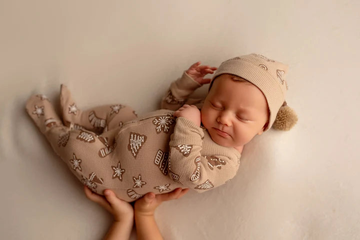 Baby Holiday Thermal 2-Way Zipper Footie & Cap Set