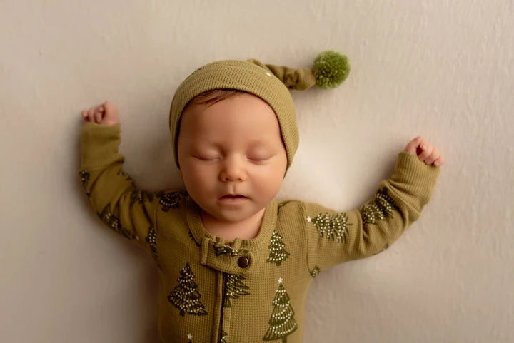 Baby Holiday Thermal 2-Way Zipper Footie & Cap Set