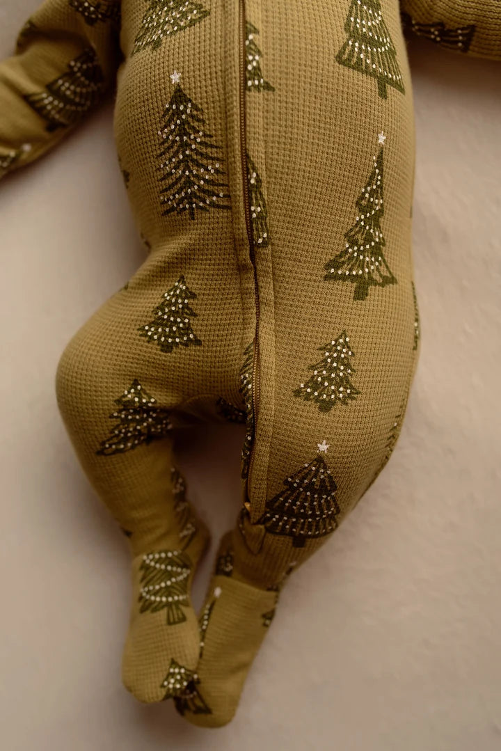 Baby Holiday Thermal 2-Way Zipper Footie & Cap Set