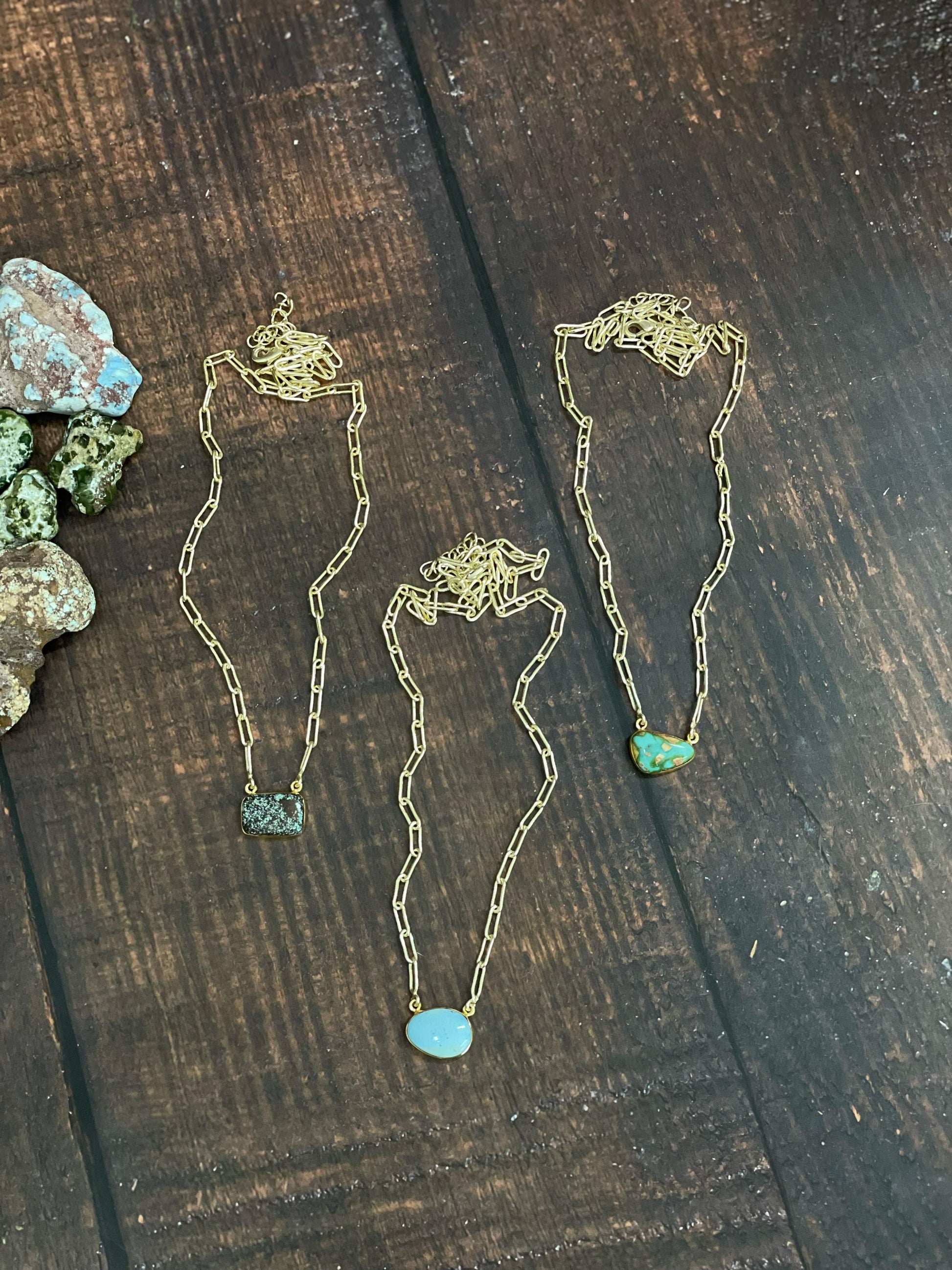 "The Golden Collection" THE JUPITER Handmade Natural Number 8 Turquoise, Golden Hills, Sonoran Mountain Turquoise Gold Plated Necklace