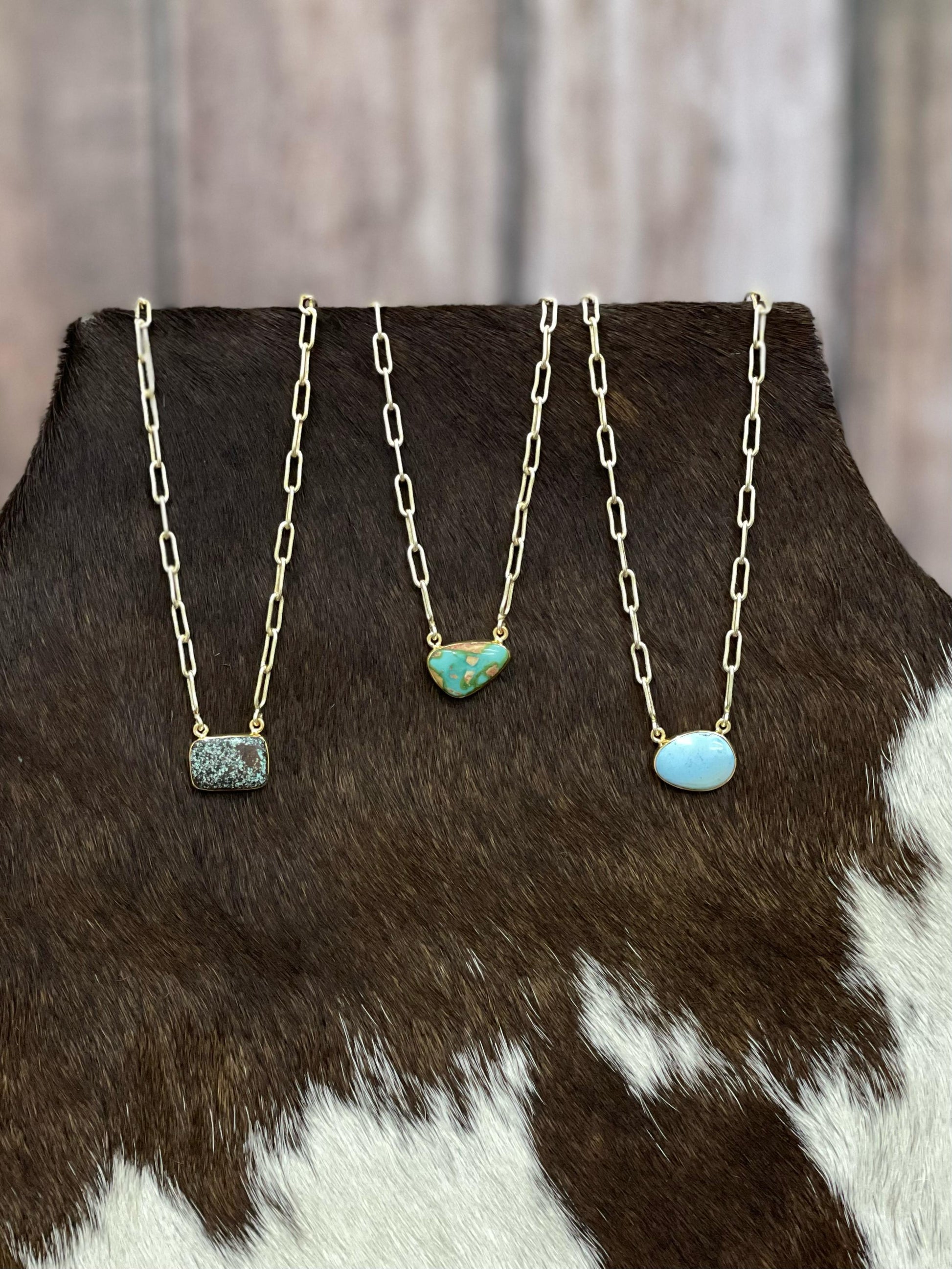 "The Golden Collection" THE JUPITER Handmade Natural Number 8 Turquoise, Golden Hills, Sonoran Mountain Turquoise Gold Plated Necklace