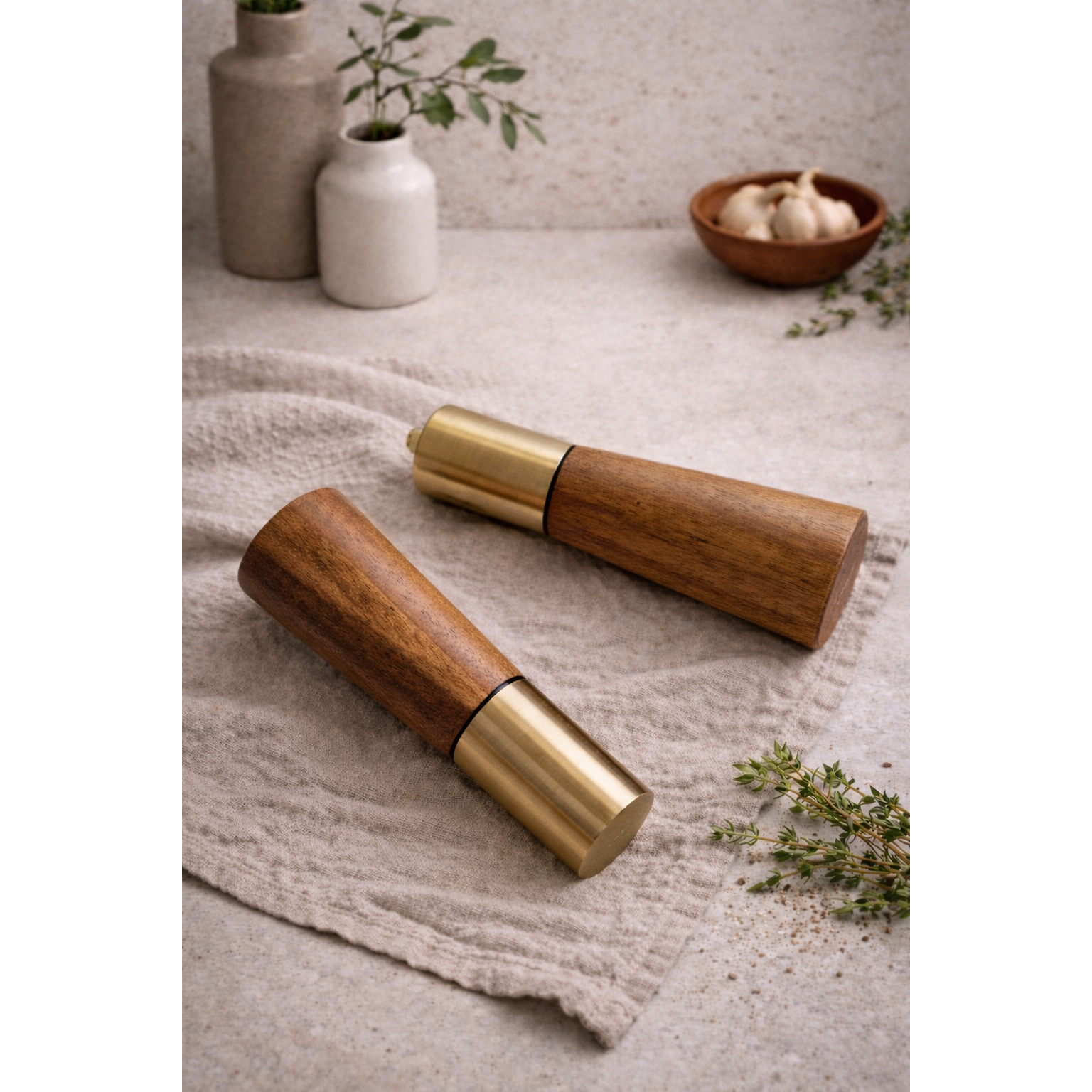 Acacia Wood Salt & Pepper Grinders