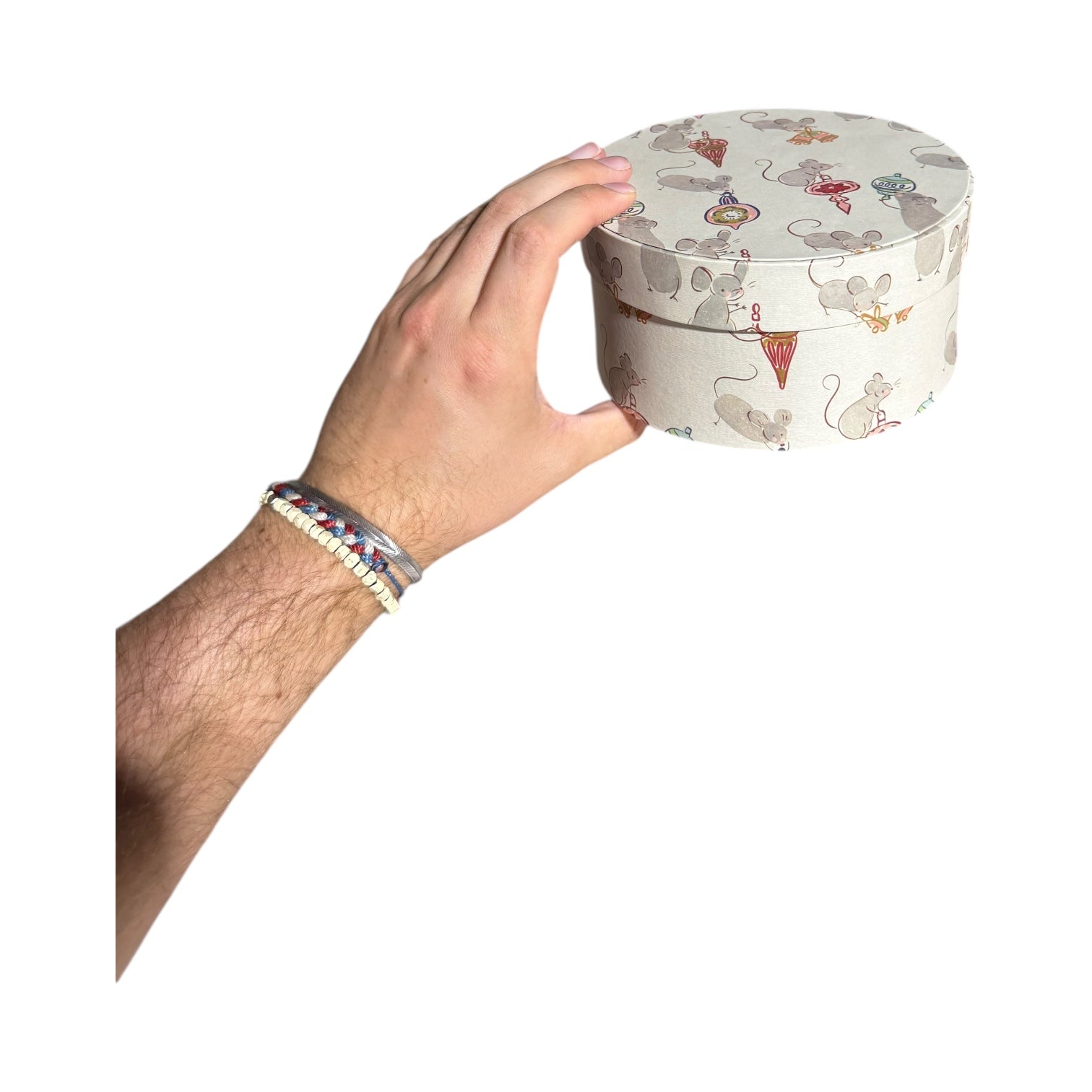 Round Handmade Recycled Paper Mice & Ornaments Nesting Gift Boxes | 8 Sizes