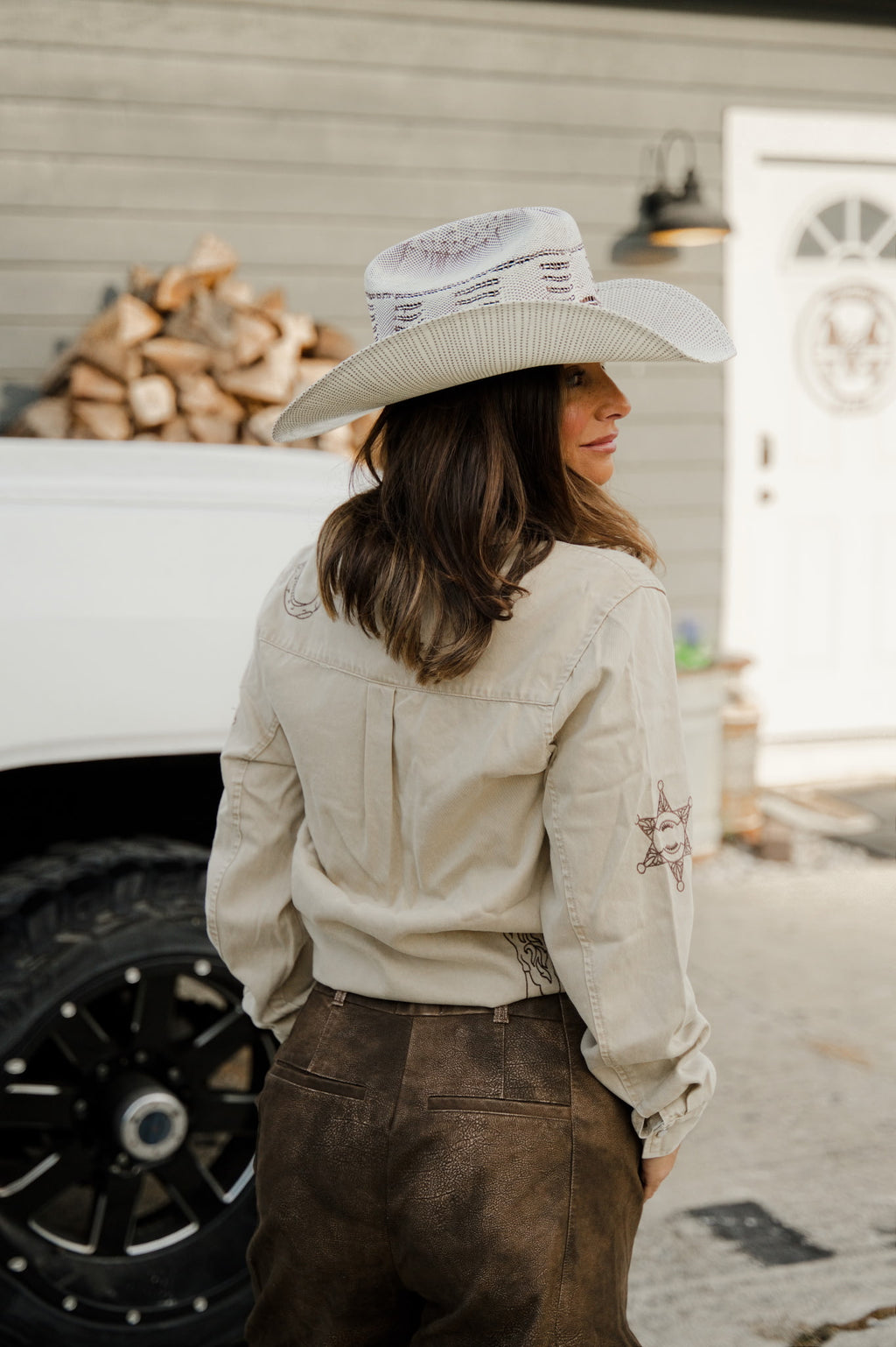 Embroidered Western Snap Button Shirt