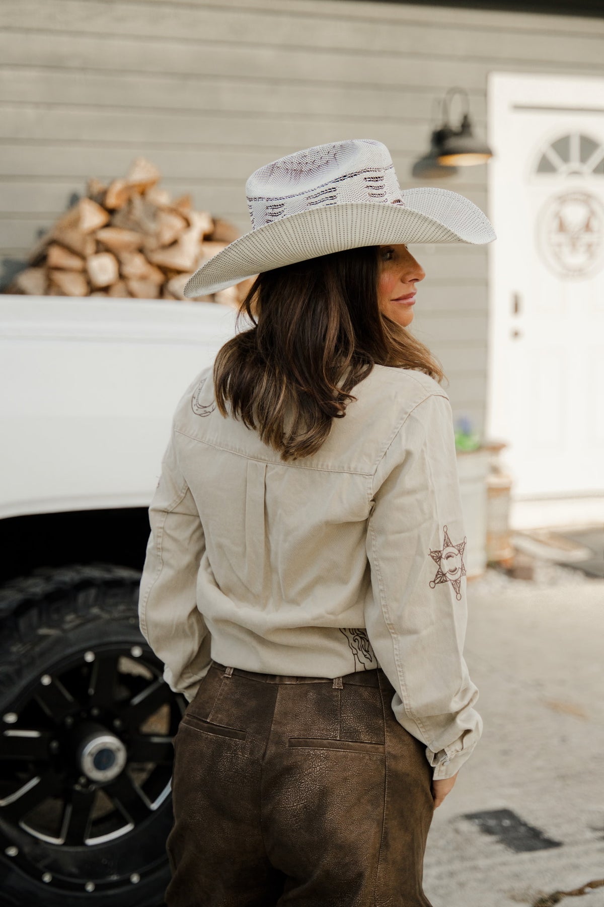 Embroidered Western Snap Button Shirt