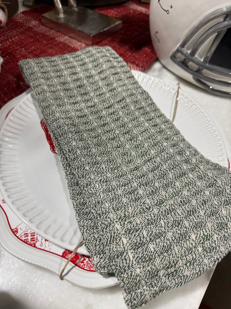 Christmas Woven Cotton Waffle Weave Tea Towel | 3 Colors