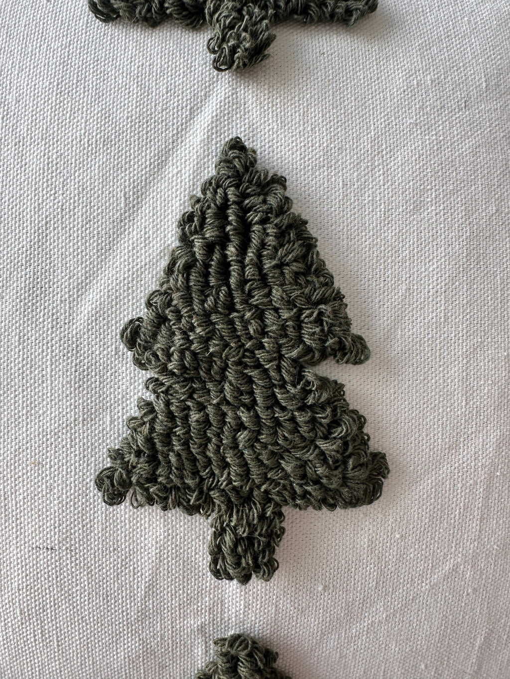 Tufted Christmas Tree Pillow Cover
