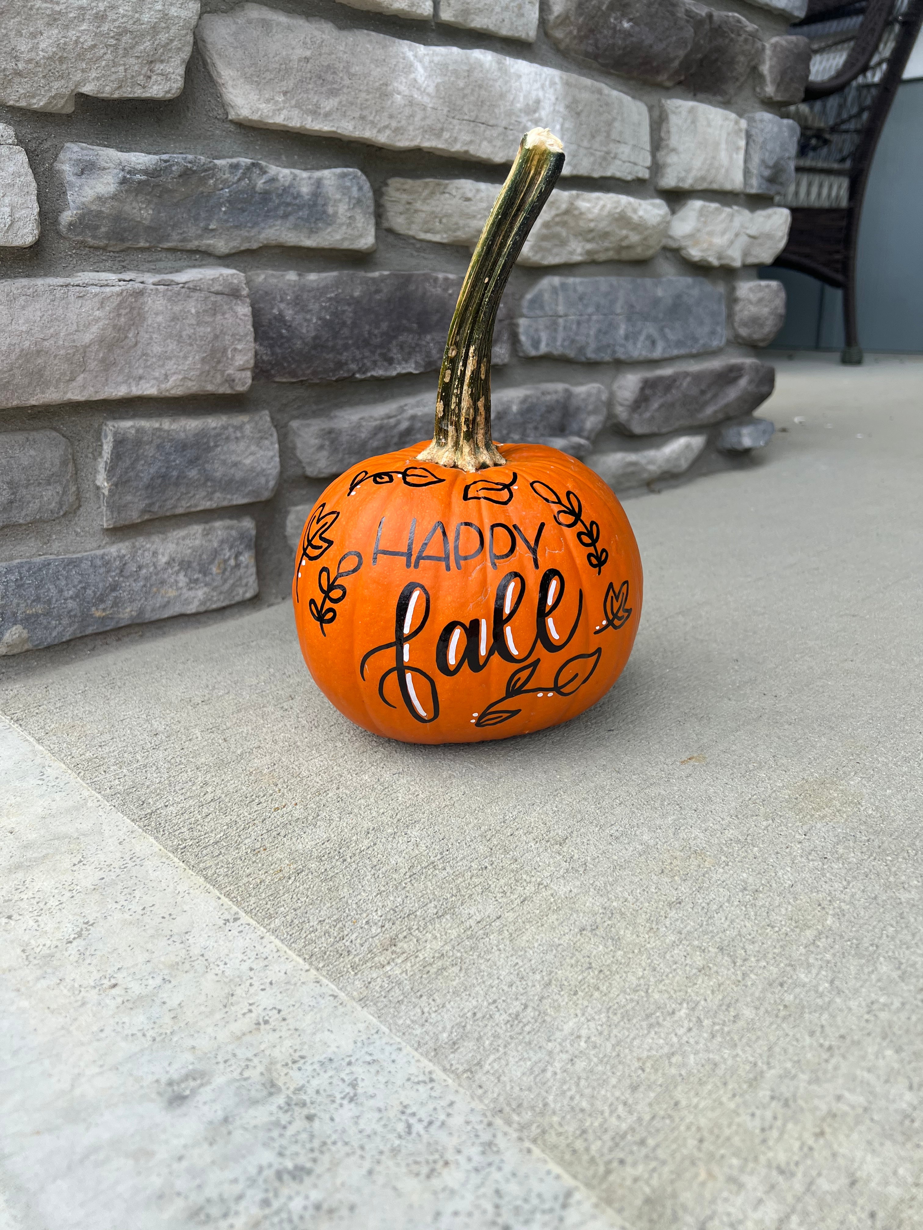 Custom Hand Lettered Pumpkin