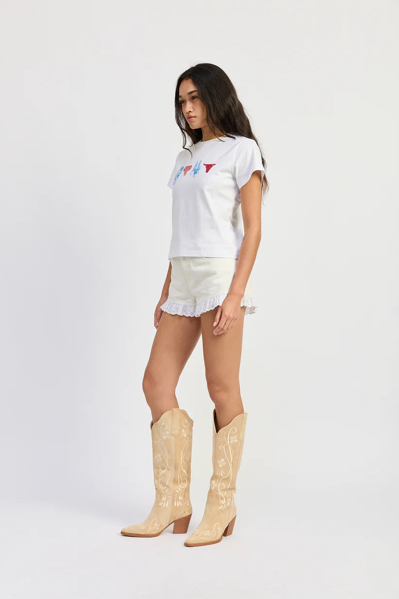 BEADED BIKINI ICON CREWNECK TSHIRT