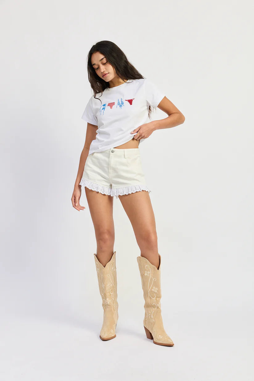 BEADED BIKINI ICON CREWNECK TSHIRT