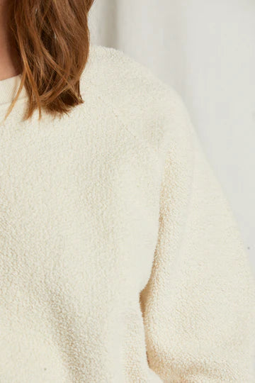 T94-ziggy - inside out fleece long sleeve shrunken crewneck sweatshirt