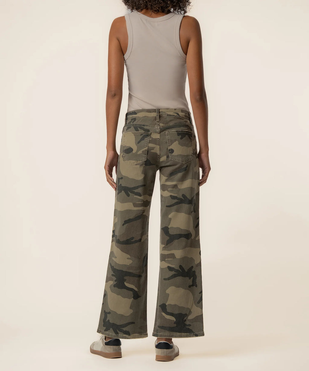 Meg - High Rise Wide Leg Camo Pants
